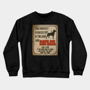 Alapaha blue blood bulldog Silhouette Vintage Humorous Guard Dog Warning Crewneck Sweatshirt